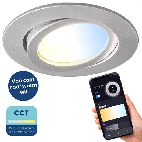 Tweedekans Gologi Slimme Inbouwspots - Slimme LED Downlight Dimbaar - Kantelbaar - Warm Wit Licht - Gu10 LED Lamp - Wit Tweedehands