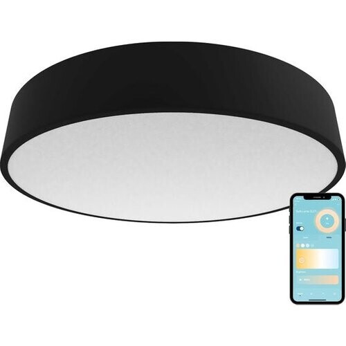 Tweedekans Gologi Slimme Plafondlamp Zwart - Plafondlampen - LED RGB - Industrieel - Plafonniere - Slaapkamer & Woonkamer - Plafondlamp zwart - 30cm Tweedehands