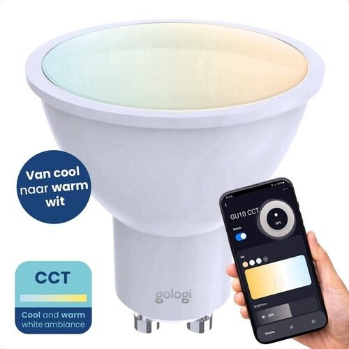 Tweedekans Gologi Slimme Spot - Smart Lamp - LED - Ledlamp - Warm Wit Licht - Smart GU10 - CCT - 700 Lumen - 5 kWh Tweedehands