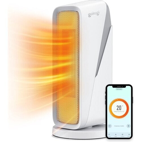 Tweedekans Gologi ventilatorkachel met thermostaat - Kachel elektrisch - Verwarming - Heater - Werkt met app en touch bediening - 1500W Tweedehands