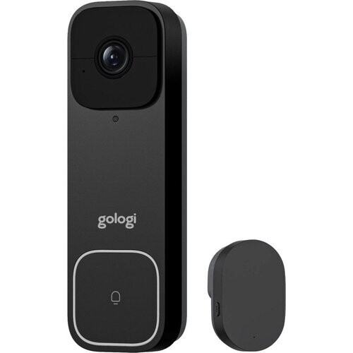 Tweedekans Gologi Video Deurbel - Slimme Deurbel met Camera en WiFi - HD Video Kwaliteit - Draadloos op Accu - Inclusief Muurbeugel en Chime - Night Vision - Waterdicht - Zwart Tweedehands