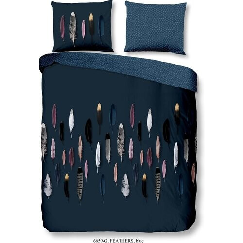 Tweedekans Good Morning Dekbedovertrek "veren" - Blauw - (200x200 cm) - Katoen Tweedehands