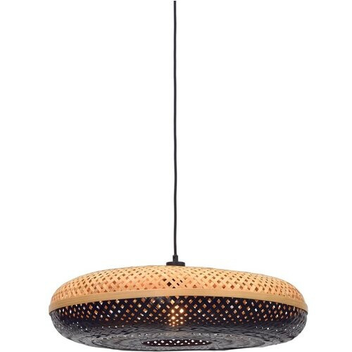 Tweedekans Good&Mojo Palawan Hanglamp - Bamboe en Zwart - Ø 60 cm x 15 cm Tweedehands