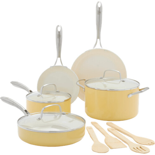 Tweedekans GreenLife Artisan Pannenset 12-delig Geel Tweedehands