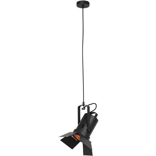 Tweedekans Hanglamp Carré 3379ZW – zwarte industriële lamp, staal, hoogte verstelbaar van 30-150 cm, Mexlite Tweedehands