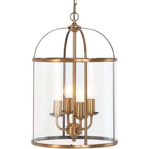 Tweedekans Hanglamp Pimpernel 5972BR Brons Ø25 cm, hoogte instelbaar, 4 x E14 fitting, glas en metaal, Steinhauer Tweedehands
