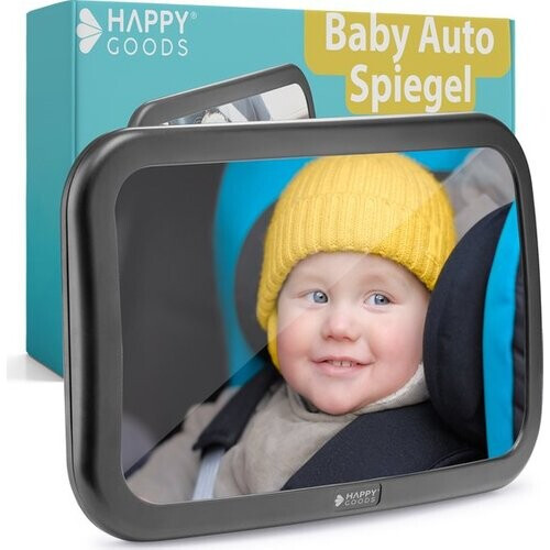 Tweedekans Happy Goods Autospiegel Baby XL - Achteruitkijkspiegel - 35x19 cm - 360° Verstelbaar - Baby Spiegel Auto - Veiligheidsspiegel - Achterbank Spiegel Baby Tweedehands