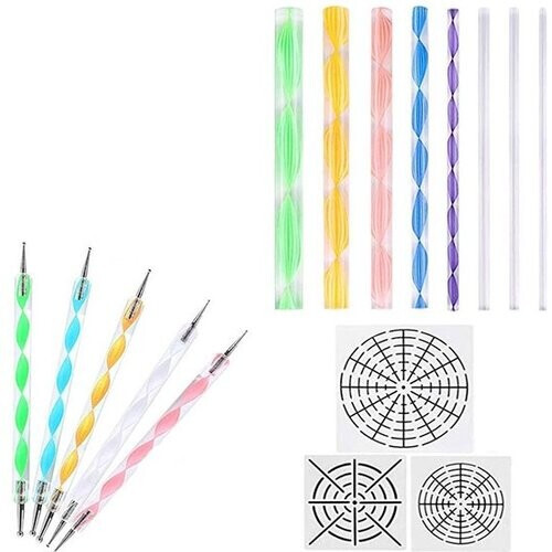 Tweedekans Happy Painter Mandala Dotting Tools - Nagelkunst Penselen - Startpakket 16-delig - Dot Painting - Knutselpakket - Nailart - Sjablonen voor Volwassenen Tweedehands