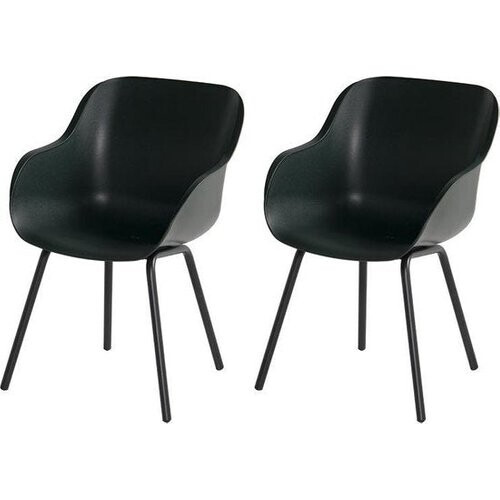 Tweedekans Hartman Sophie elegance tuinstoel - Donkergroen - set van 2 - zwart rondo onderstel Tweedehands