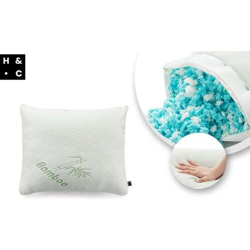 Tweedekans H&C Bamboo Memory Foam Hoofdkussen - Antibacterieel - Anti-Huisstofmijt - Voor Zijslapers Tweedehands