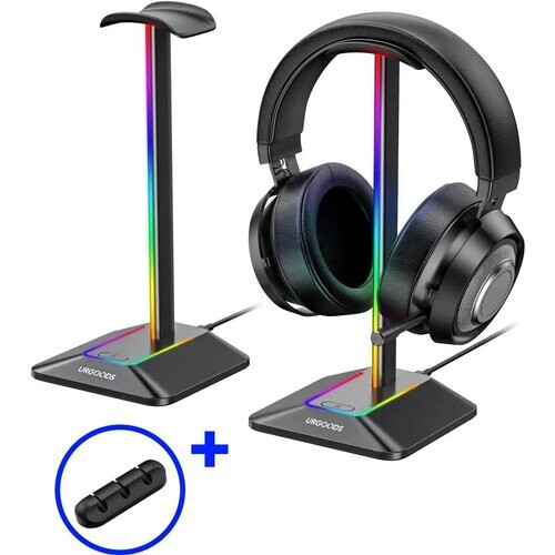 Tweedekans Headset Stand - Koptelefoonhouder - Standaard - Met LED Licht en Kabel Organizer Tweedehands