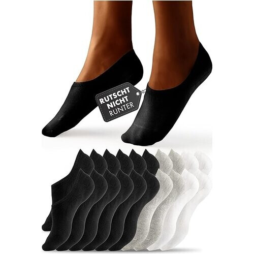 Tweedekans Heldenwerk 10 paar enkelsokken voor dames en heren - Onzichtbare sneakersokken, ademend en comfortabel - Maat 43-46 Tweedehands