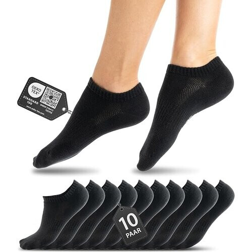 Tweedekans Heldenwerk 10 paar premium sneakersokken dames & heren – Korte unisex sokken van gekamd katoen – Comfortabele tailleband, zonder knellende naden - Maat 39-42 Tweedehands