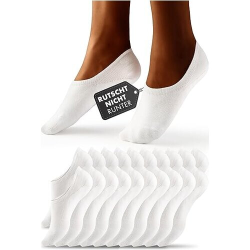 Tweedekans HELDENWERK 10 Pairs Invisible Trainer Socks – Ademend & Comfortabel – No-Show Sokken voor Mannen & Vrouwen – Zwart, Wit, Grijs Tweedehands