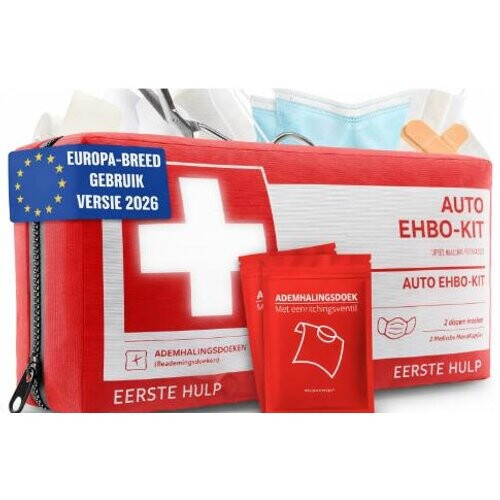 Tweedekans Heldenwerk Auto Verbandtas – DIN 13164:2022 – Europees Goedgekeurde EHBO-set voor Auto’s Tweedehands