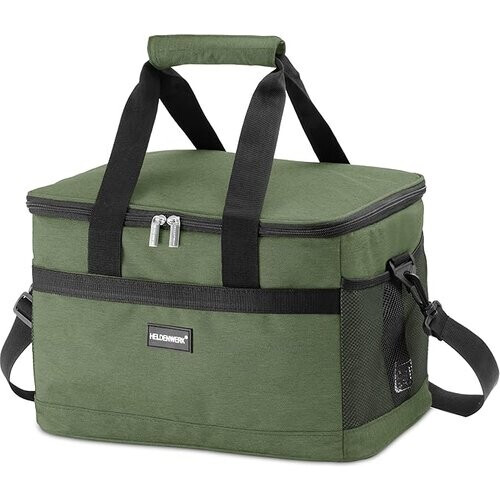 Tweedekans HELDENWERK grote opvouwbare koeltas – koelbox met tot 12 uur koelvermogen, lekvrij en waterdicht – thermotas, picknicktas, lunchtas, geïsoleerde tas met 7 compartimenten – verstevigde bodem Tweedehands