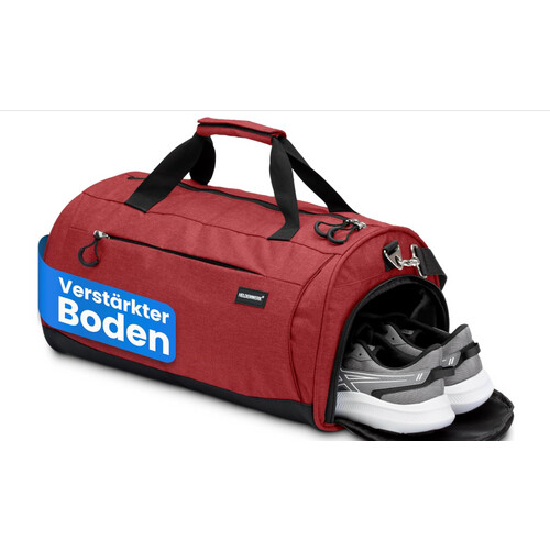 Tweedekans HELDENWERK Sports Bag – Sporttas Met Schoenenvak & Waterdicht Natvak – Trainings- en Reistas voor Dames & Heren – Fitness, Travel & Weekend Bag – 50L – Rosé Tweedehands