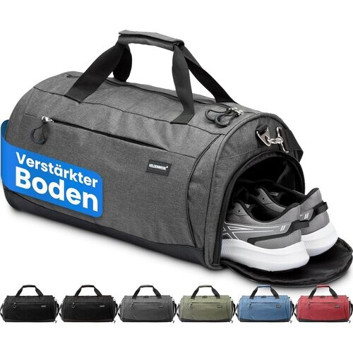 Tweedekans Heldenwerk Sporttas - Schoenvak - 50L - 58x31x31cm - Grijs Tweedehands