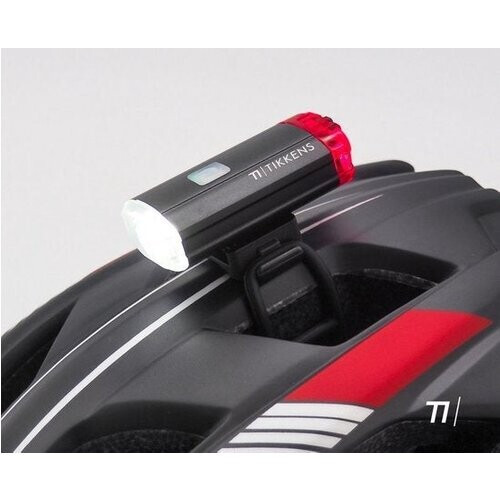 Tweedekans Helmlamp LED Fietsverlichting - Helm Voorlicht & Achterlicht - USB Oplaadbaar, Waterdicht Fietslampje, Zwart Tweedehands