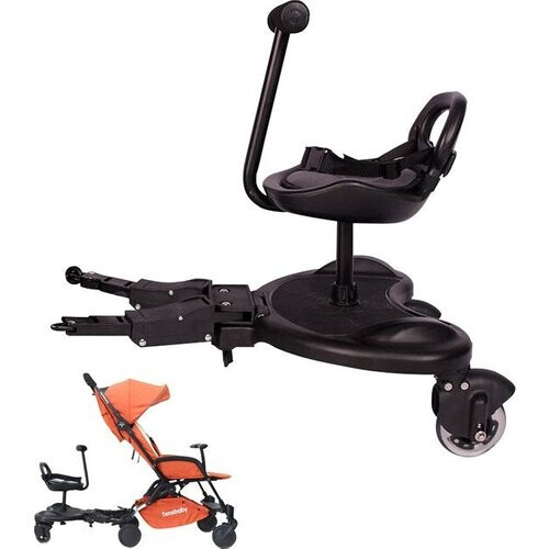 Tweedekans HeppieBabie Universeel Meerijdplankje Deluxe - Met Zitje - Voor Kinderwagen/Buggy - Buggy Board - Met Ebook Tweedehands