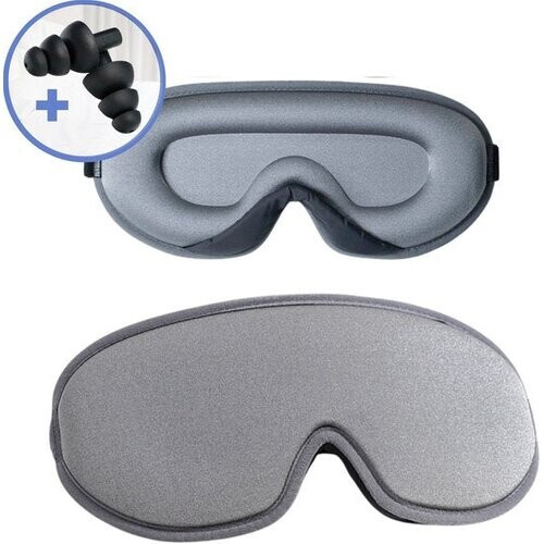 Tweedekans Hilvard - Slaapmasker - Oogmasker - Inclusief Slaap oordopjes - 100% Verduisterend - Verstelbaar - Ergonomisch - Grijs Tweedehands