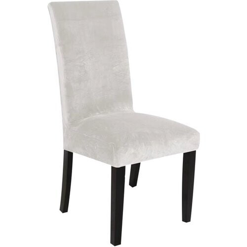 Tweedekans Hilvard Stoelhoes - Stoelhoezen eetkamerstoelen - Velvet - Stretch - Ivoor Tweedehands