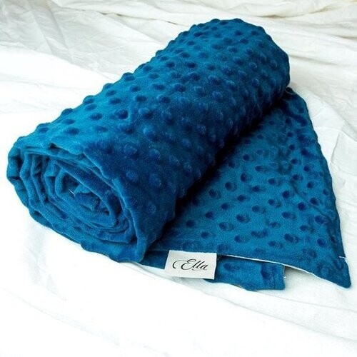 Tweedekans Hoes voor de kinder verzwaringsdeken van EL-Life | Voor de 2,4kg variant van 90x120cm | Biologisch katoen en minky stof | Blauw & grijs Tweedehands