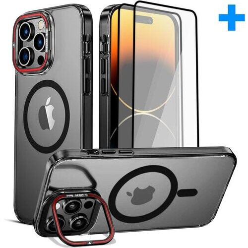 Tweedekans Hoesje geschikt voor iPhone 15 Pro Max Hoesje – Met 2 Screenprotectors – MagSafe Case – Met standaard Tweedehands