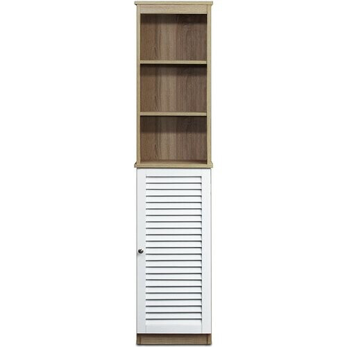 Tweedekans Hoge Kast - Wit Eiken - 6 Vakken - Deur met Magneetsluiting - Opbergkast 170cm Tweedehands