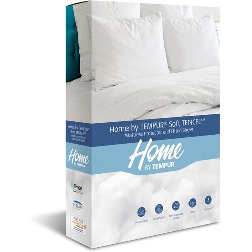Tweedekans Home by TEMPUR - Matrasbeschermer - 140 x 200 x 25 cm - Wit & TENCEL Lyocell - Waterdicht & Verkoelend - Slaapkamer & Hygiëne - Anti-huisstofmijt en ademend Tweedehands