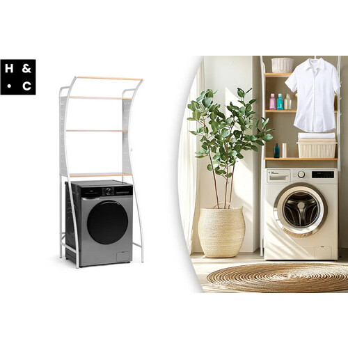 Tweedekans Home & Comfort - Ruimtebesparende ombouwkast voor wasmachine met 3 legplanken Tweedehands