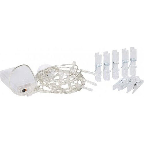 Tweedekans Home comfort Snoer met lichtknijpers - 16 LED knijpers - Transparant - Kunststof - 240 cm Tweedehands