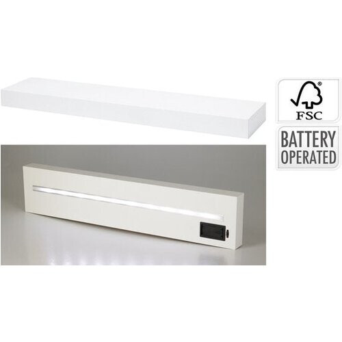 Tweedekans Home&Stylingcollection-wandplank-met LED-verlichting-wit-60 cm Tweedehands