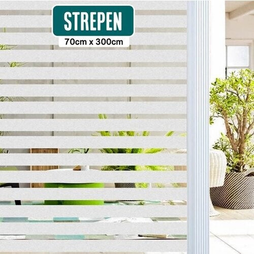 Tweedekans Homewell Raamfolie HR++ 70x300cm - Zonwerend & Isolerend - Statisch - Strepen Tweedehands