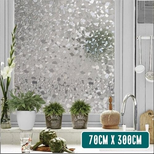 Tweedekans Homewell® Raamfolie Isolerend & Zonwerend - Anti inkijk - Statisch Zelfklevende Plakfolie HR++ Splinter 70x300 Tweedehands