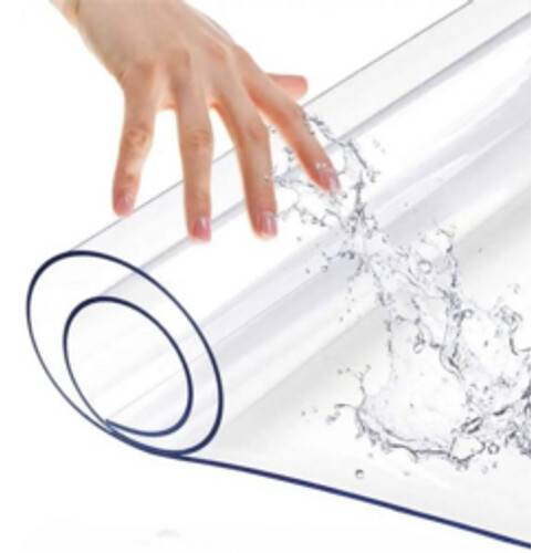 Tweedekans HOMEWELL Tafelbeschermer Transparant Glashelder 90x220cm - Doorzichtig Tafelzeil - Tafelkleed - Anti Slip en Hittebestendig - 2,2 mm Tweedehands