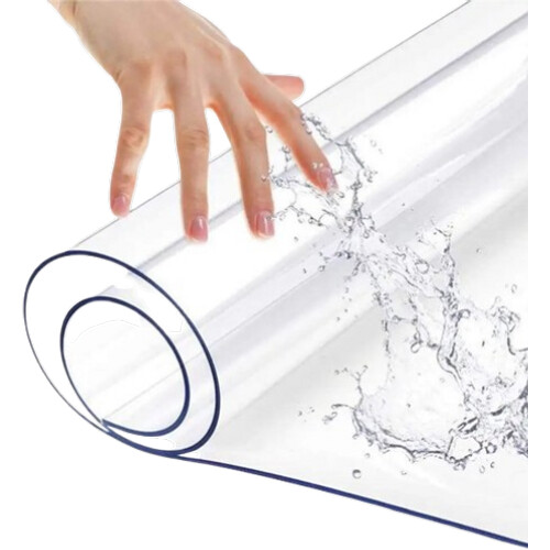 Tweedekans HOMEWELL Tafelbeschermer Transparant Glashelder 90x50cm - Doorzichtig Tafelzeil - Tafelkleed - Anti Slip en Hittebestendig - 2,2 mm Tweedehands