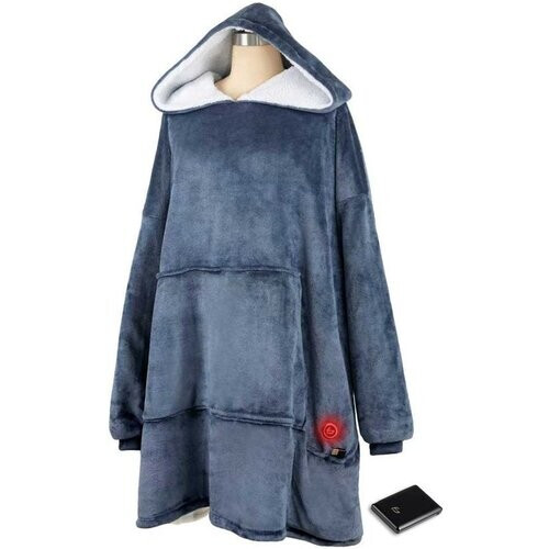 Tweedekans Hoodie Deken – Verwarmd – 3 Standen – Snuggle Hoodie – Verwarmde Hoodie – Snuggle – 10k mAh Accu – One Size – Blauw – Saaf Comfort Tweedehands