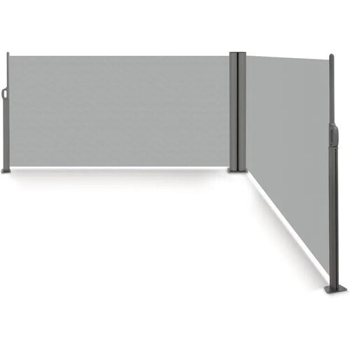 Tweedekans Hortensus Dubbel Aluminium Windscherm 6 m x 1,8 m – Grijs Tweedehands