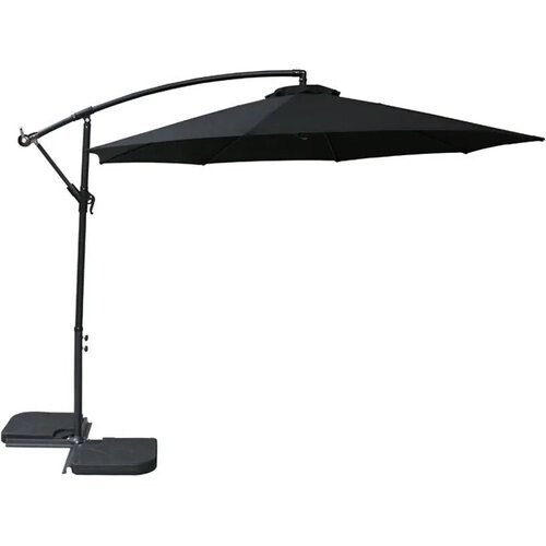 Tweedekans Hortensus Stijlvolle Hangparasol 270 cm in Zwart – Luxe Zweefparasol voor Tafel of Loungeset Tweedehands