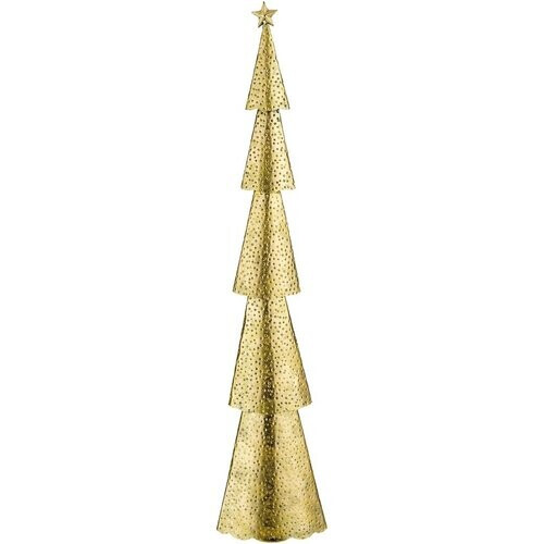 Tweedekans House of Seasons Kerstboom - L19 x B10 x H90 cm - Metaal - Goud Tweedehands