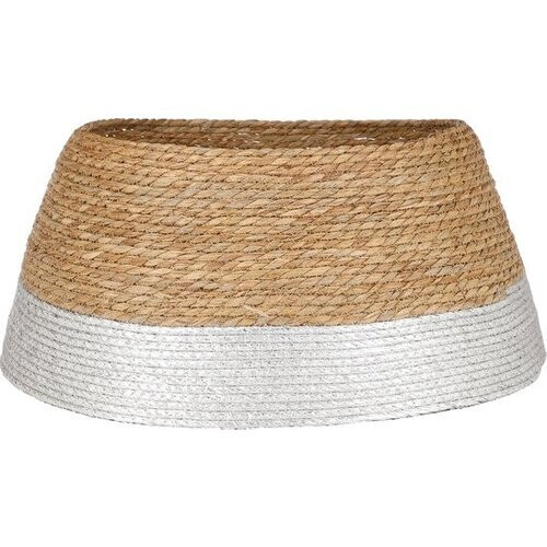 Tweedekans House of Seasons Kerstboomrok - H26 x Ø58 cm - Zeegras - Zilver Tweedehands