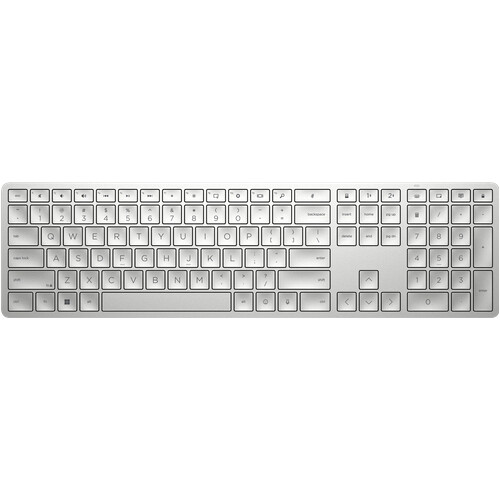 Tweedekans HP 970 Dual-Mode Draadloos Toetsenbord Zilver QWERTY Tweedehands