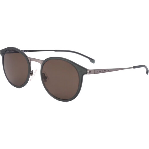 Tweedekans Hugo Boss Zonnebril 1245S Eem – Voorzien Van Filtercategorie Drie En UV-bescherming En Nylon Glazen – Voor Heren – Matte Khaky Olive Rvs – 49 mm Tweedehands