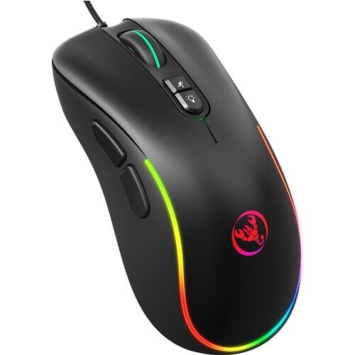Tweedekans HXSJ J300 Gaming Muis - 6400 DPI - Zwart - Optisch RGB Tweedehands