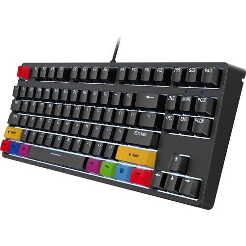 Tweedekans HXSJ L600 Bedraad Mechanisch Gaming Toetsenbord - QWERTY - 87 Toetsen - Rode Schakelaar - Zwart Tweedehands