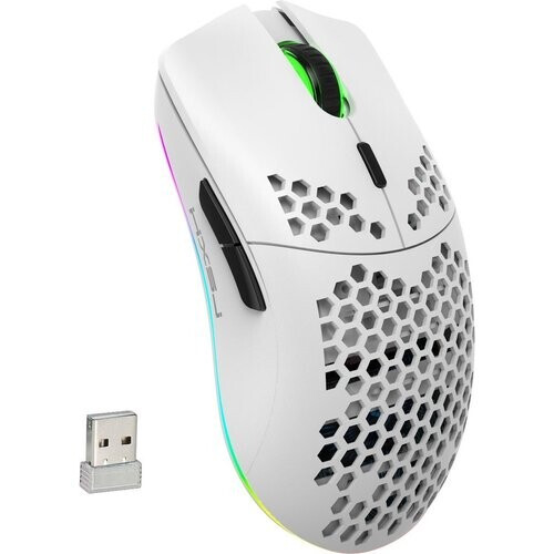 Tweedekans HXSJ T66 2.4G Draadloze Gaming Muis - Compact - RGB Verlichting - Wit Tweedehands