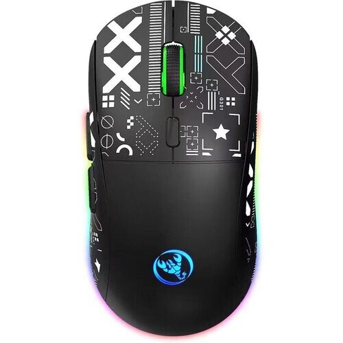 Tweedekans HXSJ T90 2.4G Stille Draadloze Gaming Muis - Bluetooth - Computermuizen - Ultra licht - RGB Verlichting - Zwart Tweedehands