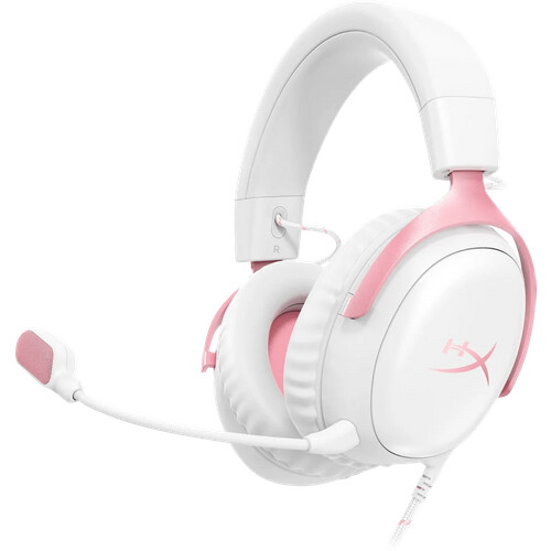 Tweedekans HyperX Cloud III Wired Gaming Headset - Wit/Roze (PC, PS5, Xbox Series X/S) Tweedehands
