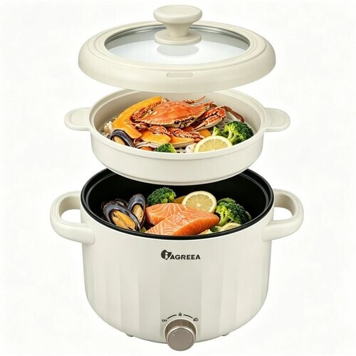 Tweedekans IAGREEA MC-XZE2066 Slowcooker 2,6 L – 1000 W – Elektrische Kookpan met Stoommand – Anti-aanbaklaag – 3 Warmtestanden – Temperatuurregeling Tweedehands